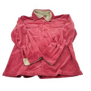 Nat Nast Luxury Originals Corduroy Button-Up Shirt sz Medium Pink Salmon